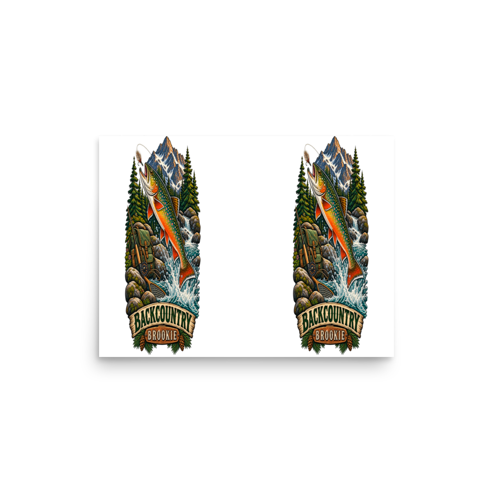 Backcountry Brook Trout Fishing Matte Poster product mockup