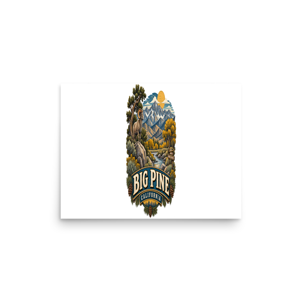 Big Pine California Enamel Matte Poster product mockup
