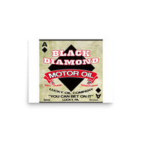 Black Diamond Motor Oil Vintage T-Shirt — Muncle Mikes Matte Poster product mockup