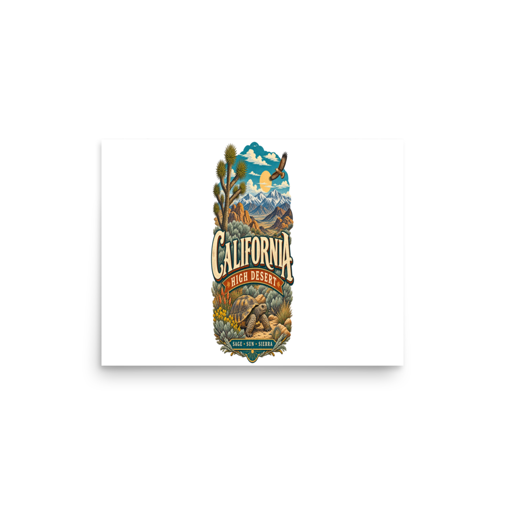 California High Desert Matte Poster product mockup