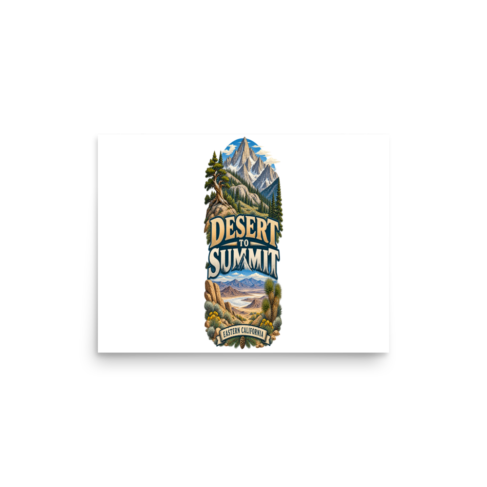 Desert to Summit Eastern California Matte Poster product mockup