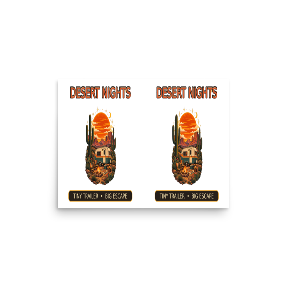 Desert Nights Tiny Trailer Matte Poster product mockup