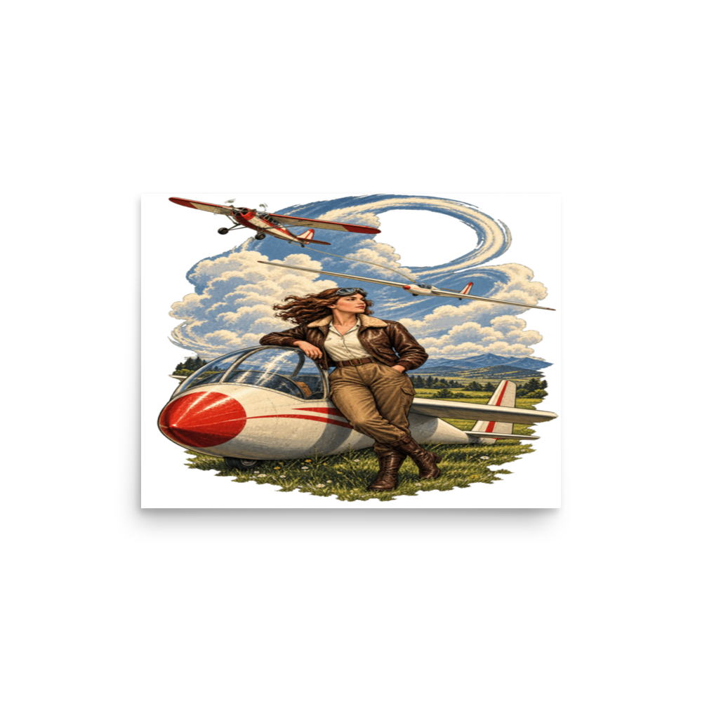 Vintage Aviation Pin-Up T-Shirt – Edition 36 Matte Poster product mockup