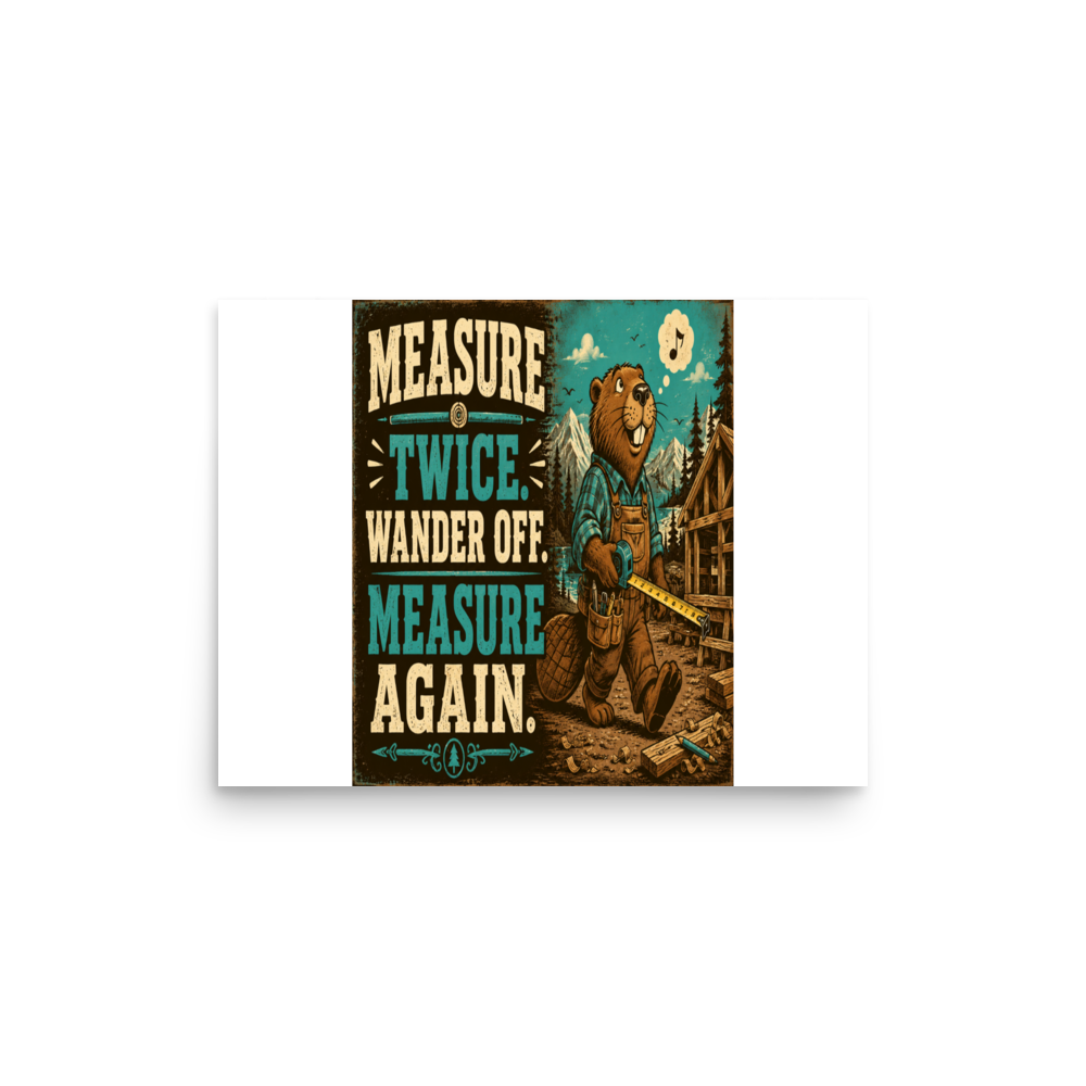 Funny Bear Cabin Matte Poster product mockup
