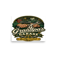 Grandpa's Garage Quality Control T-Shirt – Mechanic Gift Matte Poster product mockup