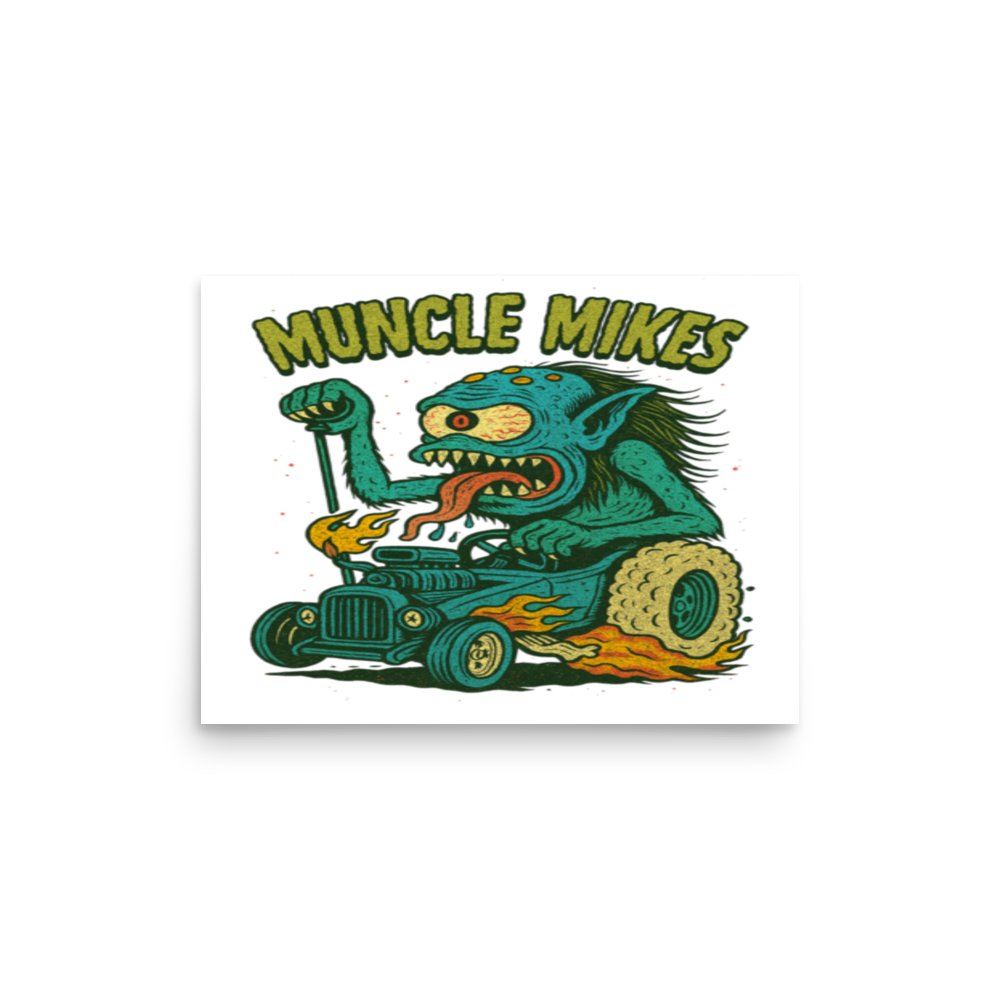 Hot Rods and Monsters 002 Matte Poster — 12 × 16, front view