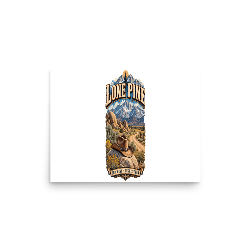 Lone Pine Old West Matte Poster product mockup