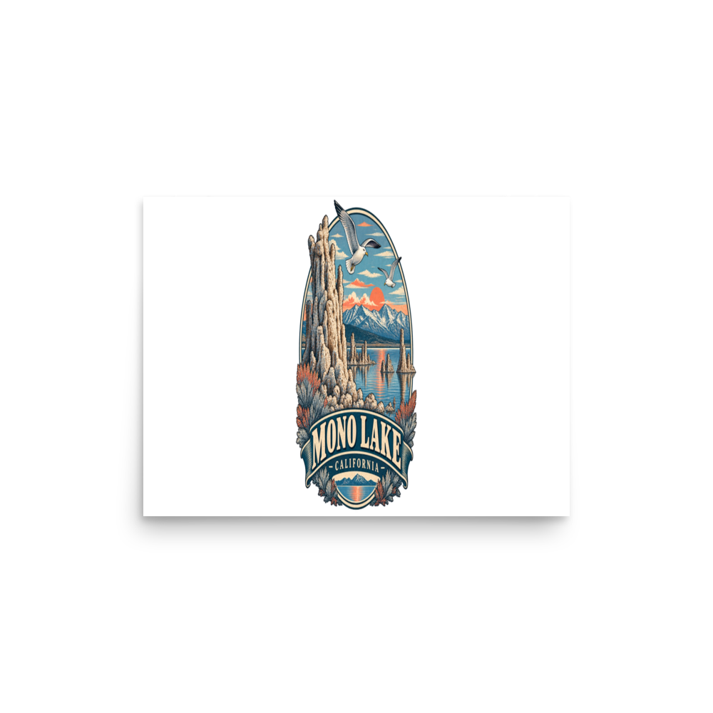 Mono Lake Tufa Enamel Matte Poster product mockup