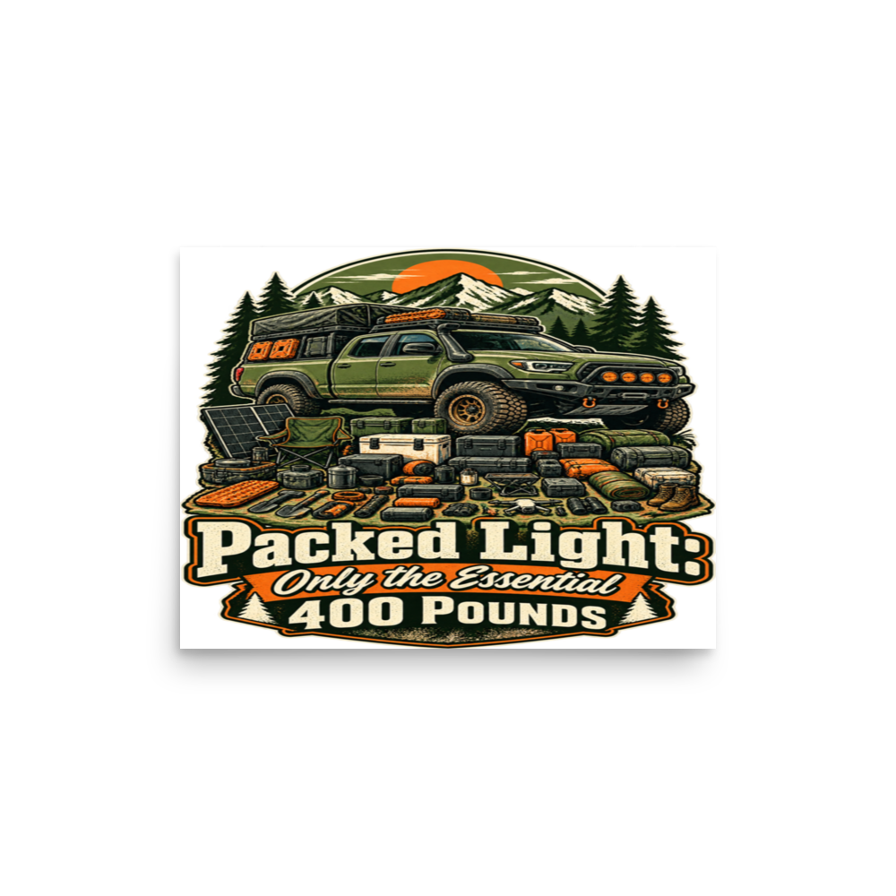 Packed Light Only 400 Pounds Matte Poster product mockup
