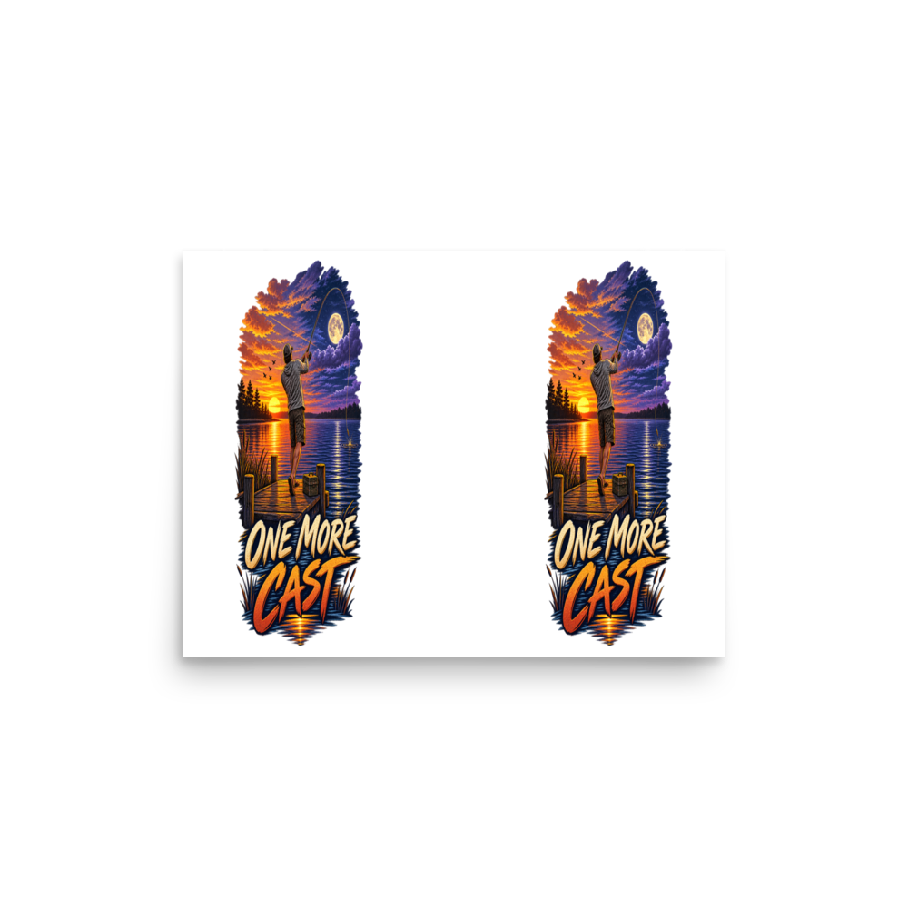 One More Cast Fishing Matte Poster product mockup