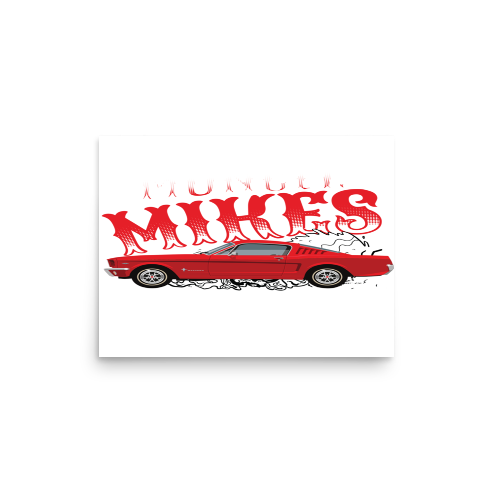 Smoking Hot Rod 1965 Mustang Fastback Matte Poster product mockup