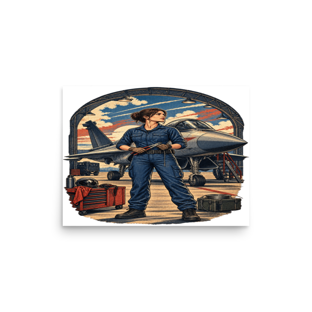 Vintage Aviation Pin-Up T-Shirt – Edition 23 Matte Poster product mockup