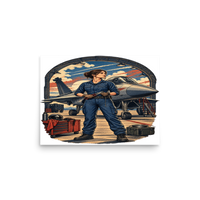 Vintage Aviation Pin-Up T-Shirt – Edition 23 Matte Poster product mockup