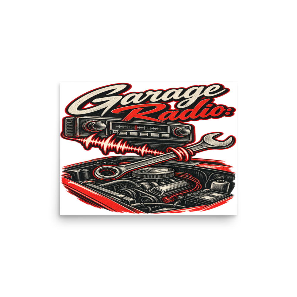 Turn Up the Garage Radio Matte Poster product mockup