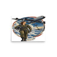 Vintage Aviation Pin-Up T-Shirt – Edition 02 Matte Poster product mockup