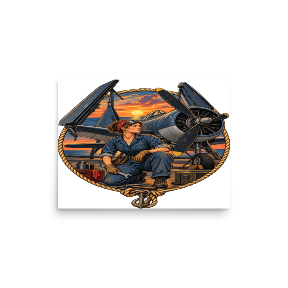 Vintage Aviation Pin-Up T-Shirt – Edition 01 Matte Poster product mockup
