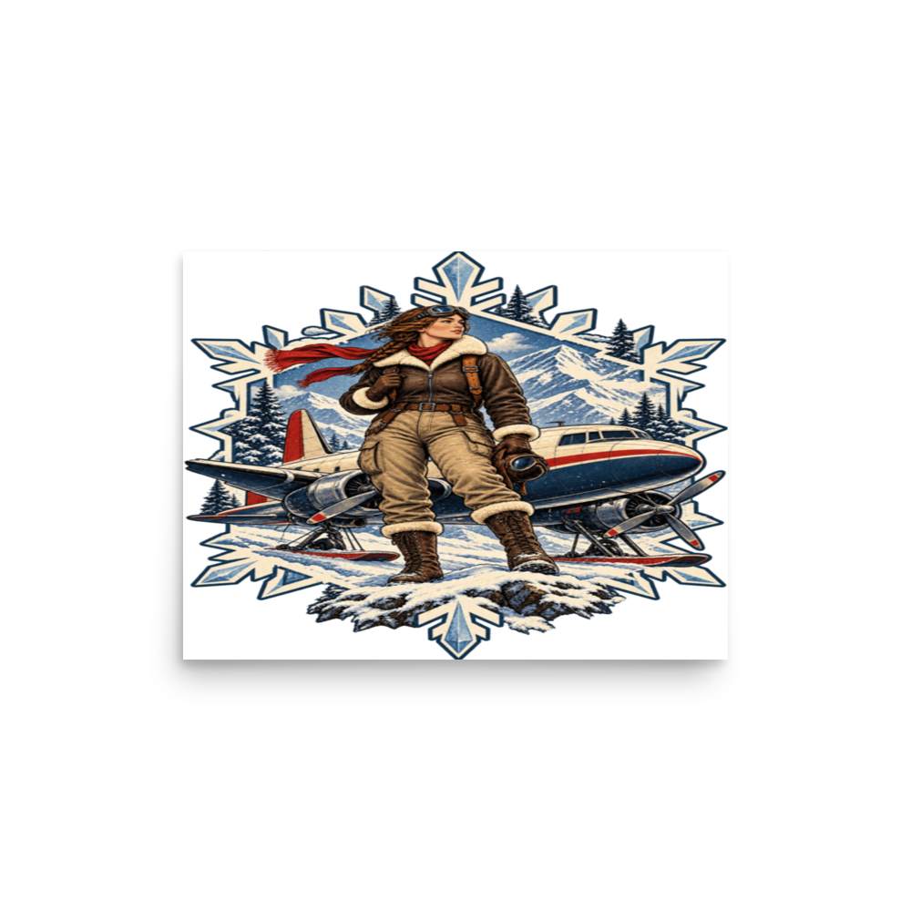 Vintage Aviation Pin-Up T-Shirt – Edition 05 Matte Poster product mockup
