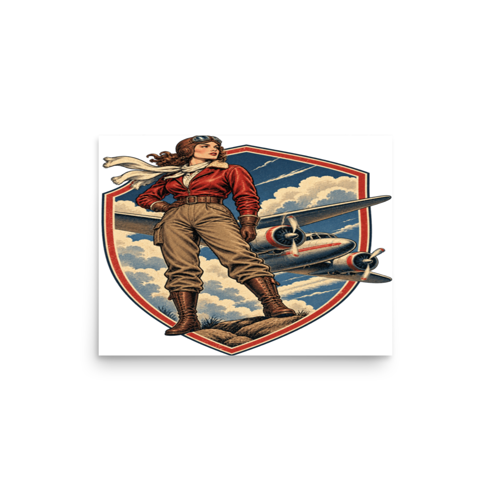 Vintage Aviation Pin-Up T-Shirt – Edition 06 Matte Poster product mockup
