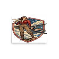Vintage Aviation Pin-Up T-Shirt – Edition 06 Matte Poster product mockup
