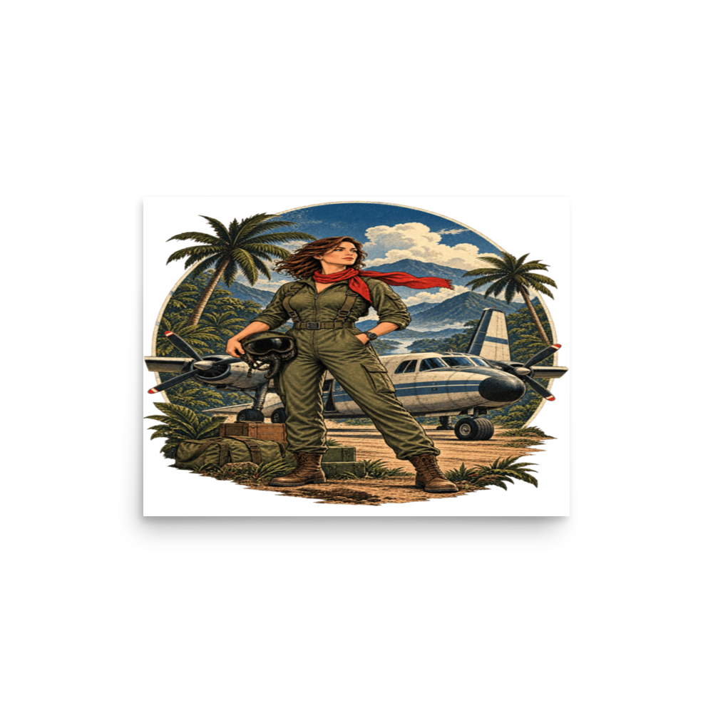 Vintage Aviation Pin-Up T-Shirt – Edition 09 Matte Poster product mockup