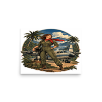 Vintage Aviation Pin-Up T-Shirt – Edition 09 Matte Poster product mockup
