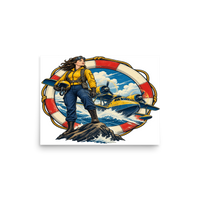 Vintage Aviation Pin-Up T-Shirt – Edition 14 Matte Poster product mockup