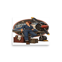 Vintage Aviation Pin-Up T-Shirt – Edition 17 Matte Poster product mockup