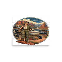 Vintage Aviation Pin-Up T-Shirt – Edition 18 Matte Poster product mockup