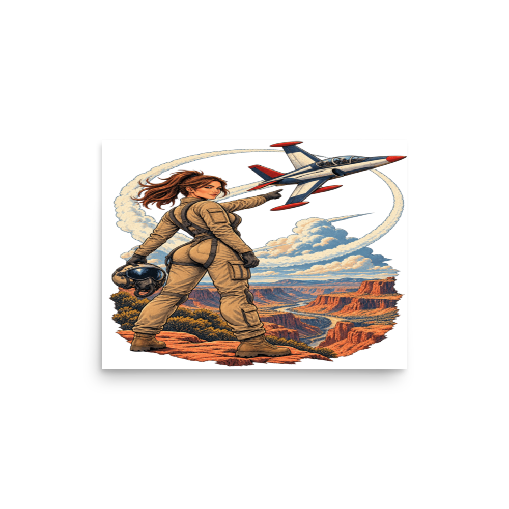 Vintage Aviation Pin-Up T-Shirt – Edition 26 Matte Poster product mockup