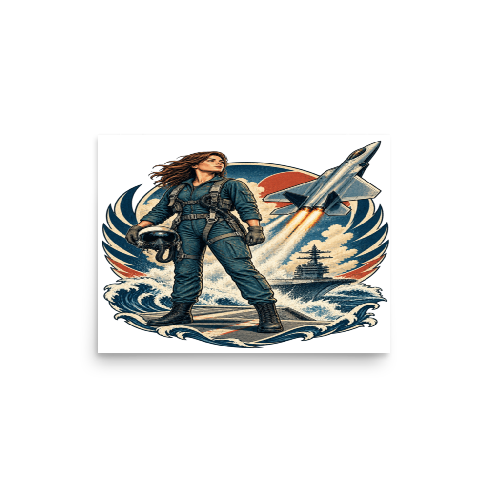 Vintage Aviation Pin-Up T-Shirt – Edition 25 Matte Poster product mockup