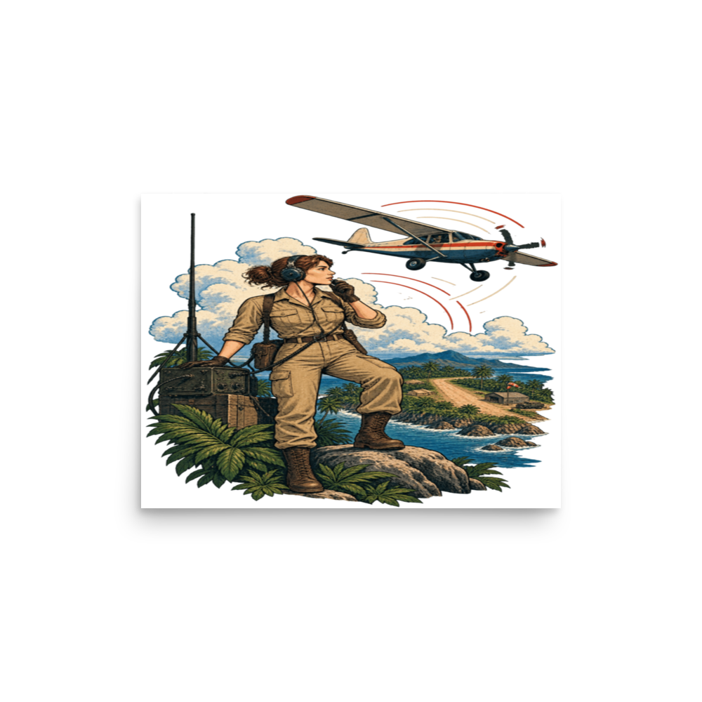 Vintage Aviation Pin-Up T-Shirt – Edition 29 Matte Poster product mockup