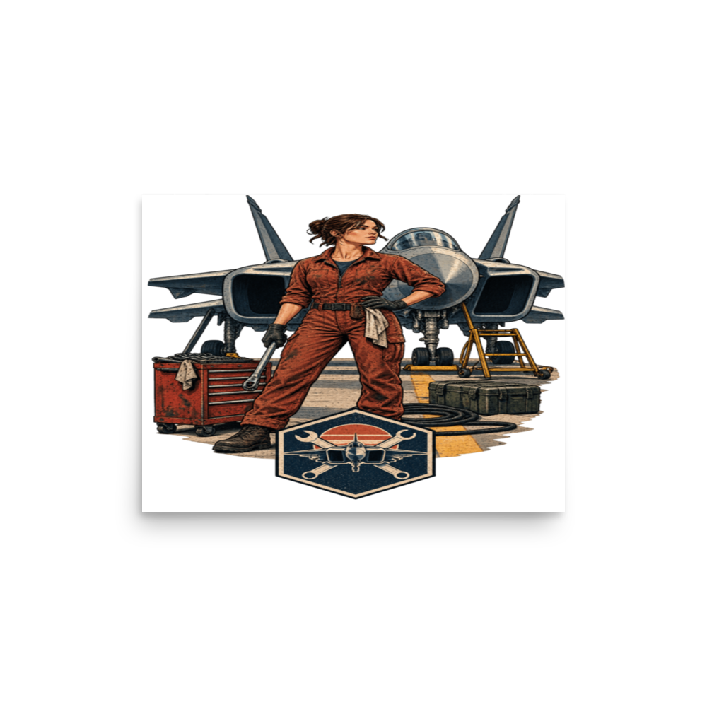 Vintage Aviation Pin-Up T-Shirt – Edition 28 Matte Poster product mockup