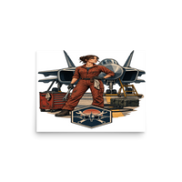 Vintage Aviation Pin-Up T-Shirt – Edition 28 Matte Poster product mockup