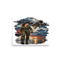 Vintage Aviation Pin-Up T-Shirt – Edition 30 Matte Poster product mockup