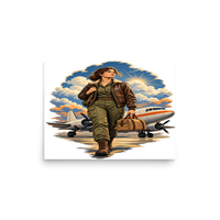 Vintage Aviation Pin-Up T-Shirt – Edition 33 Matte Poster product mockup