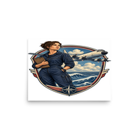Vintage Aviation Pin-Up T-Shirt – Edition 39 Matte Poster product mockup