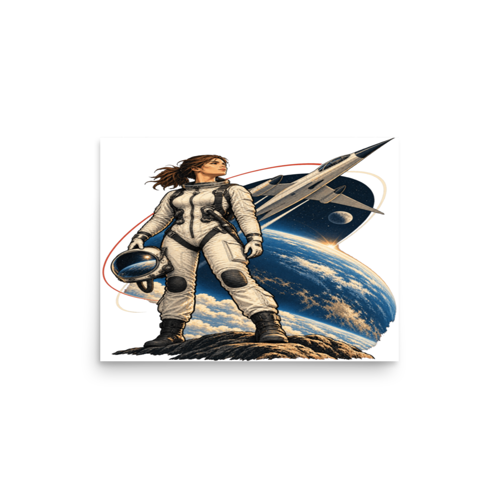 Vintage Aviation Pin-Up T-Shirt – Edition 41 Matte Poster product mockup
