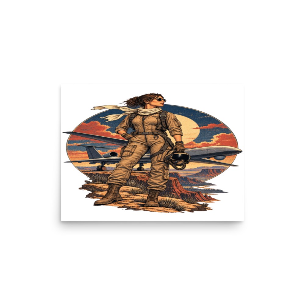 Vintage Aviation Pin-Up T-Shirt – Edition 40 Matte Poster product mockup