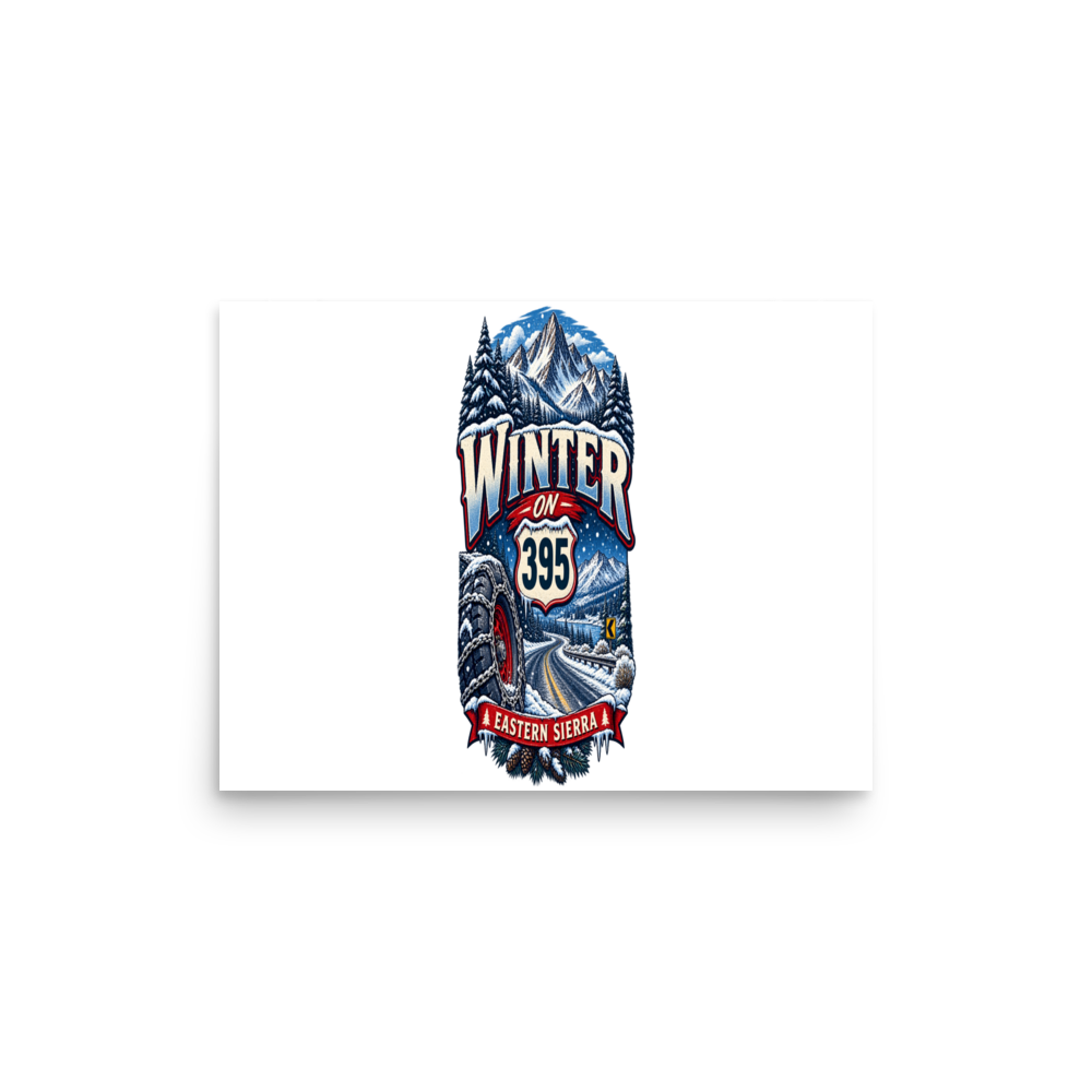 Winter Highway 395 Matte Poster product mockup