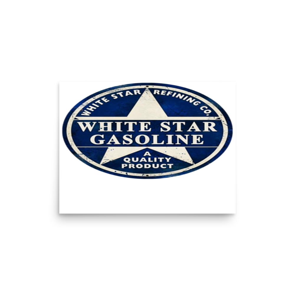 White Star Gasoline Vintage Gas and Oil T-Shirt — Muncle Mikes Matte Poster product mockup