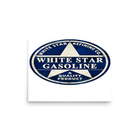 White Star Gasoline Vintage Gas and Oil T-Shirt — Muncle Mikes Matte Poster product mockup