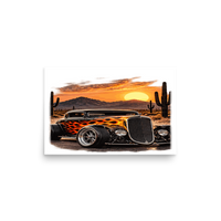 Desert Sunset Flame Coupe Matte Poster product mockup 2