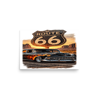 Route 66 Flame Cruiser Matte Poster product mockup 2