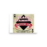 Black Diamond Motor Oil Vintage T-Shirt — Muncle Mikes Matte Poster product mockup 2