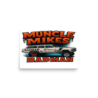 Muncle Mikes Hot Rod and Rat Rod Shirt Mayhem! BADMAN Wagon Matte Poster product mockup 2