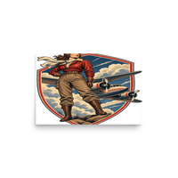 Vintage Aviation Pin-Up T-Shirt – Edition 06 Matte Poster product mockup 2