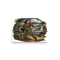 Vintage Aviation Pin-Up T-Shirt – Edition 09 Matte Poster product mockup 2