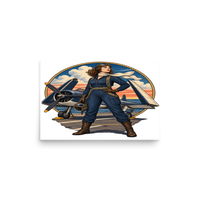 Vintage Aviation Pin-Up T-Shirt – Edition 11 Matte Poster product mockup 2