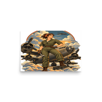 Vintage Aviation Pin-Up T-Shirt – Edition 16 Matte Poster product mockup 2