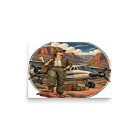 Vintage Aviation Pin-Up T-Shirt – Edition 18 Matte Poster product mockup 2